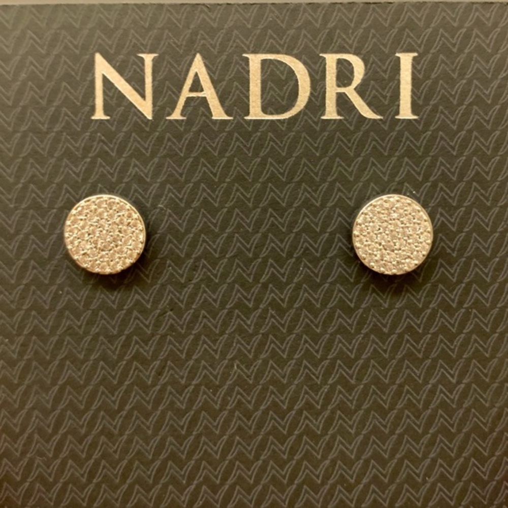 COPY - NWOT NADRI CZ Pavé Disc Stud Earrings